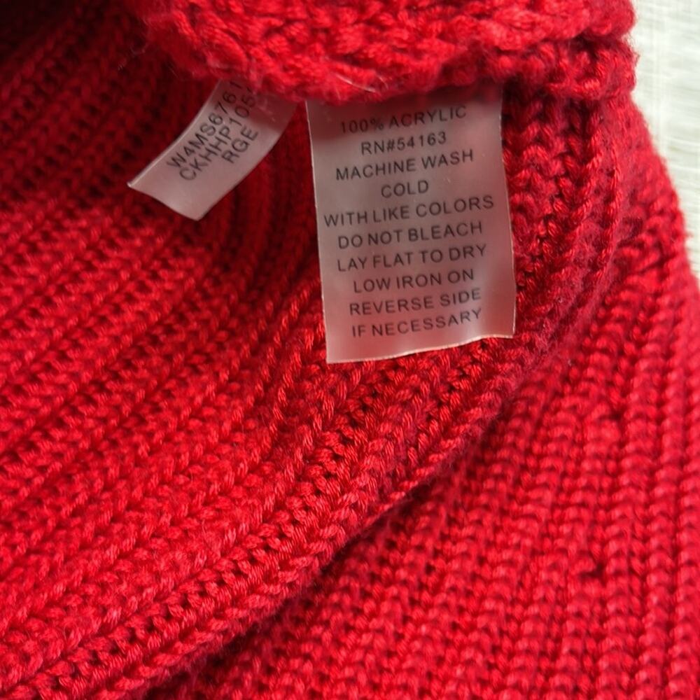 CALVIN KLEIN Red Cableknit Turtleneck Sweater Women’s Size 1X - Picture 5 of 6